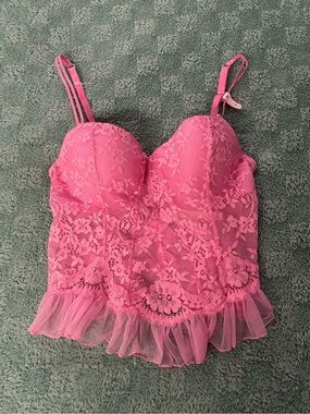 NWT Victoria's Secret Dare to Dream Pink Ruffle Bra Top